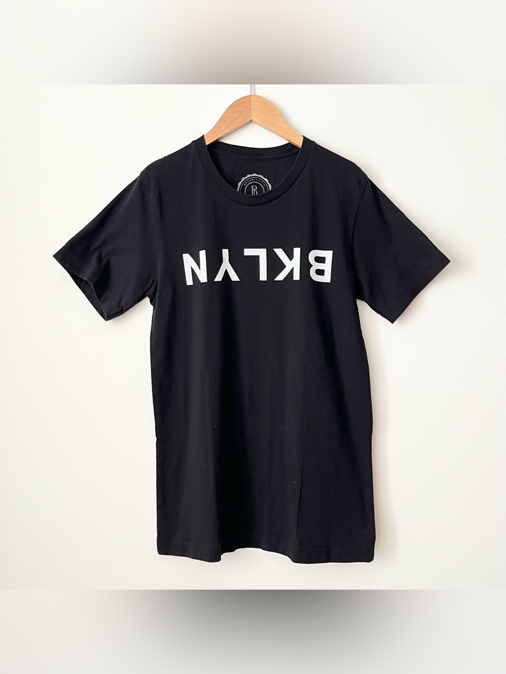 BKLYN League Men's Black T-Shirt Size S 100% Cotton Brooklyn Graphic Minimalist